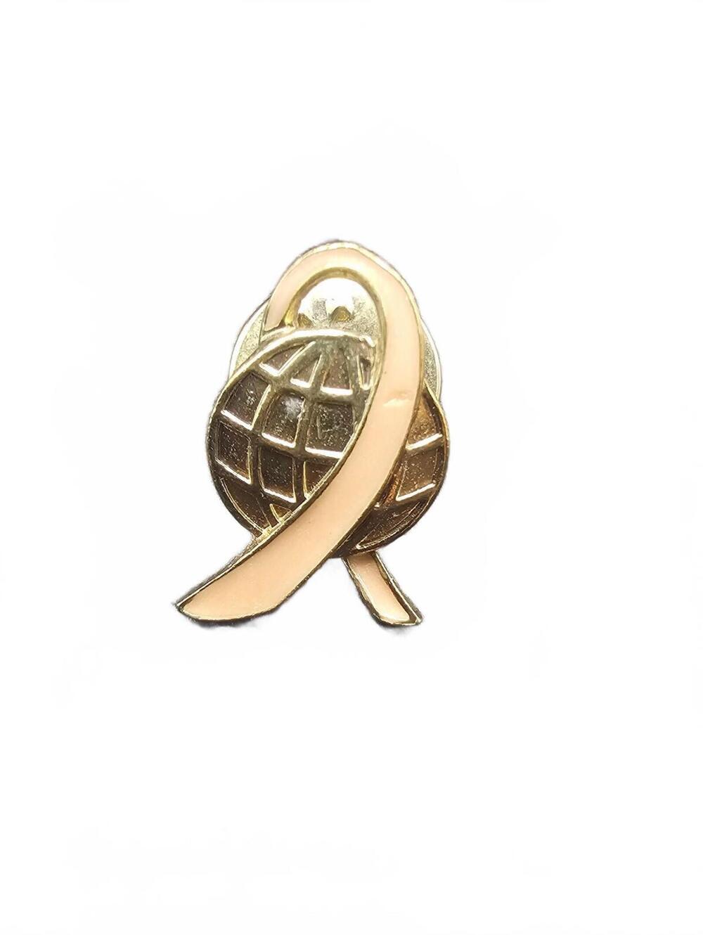 Gold Tone Globe Lapel Pin